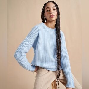La Ligne Toujours Cashmere Sweater in Light Blue XS